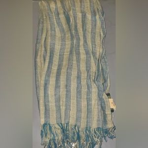 Paul Smith striped scarf blue and white